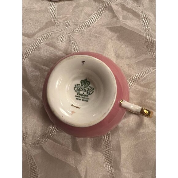 AYNSLEY orchard fruit Tea Cup and Saucer signed D. Jones Vintage - Picture 3 of 8